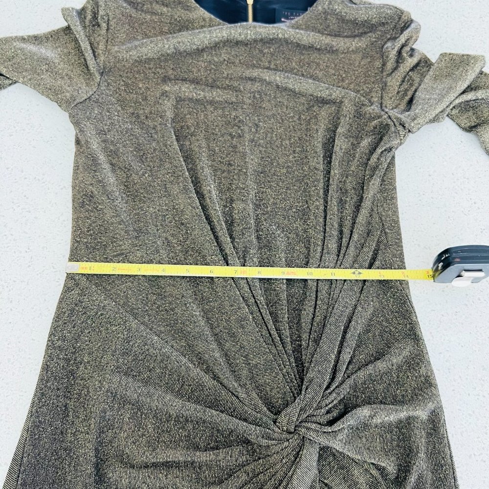 Ted Baker London Lizzey Twist Gold Dress size 3 - Picture 10 of 10